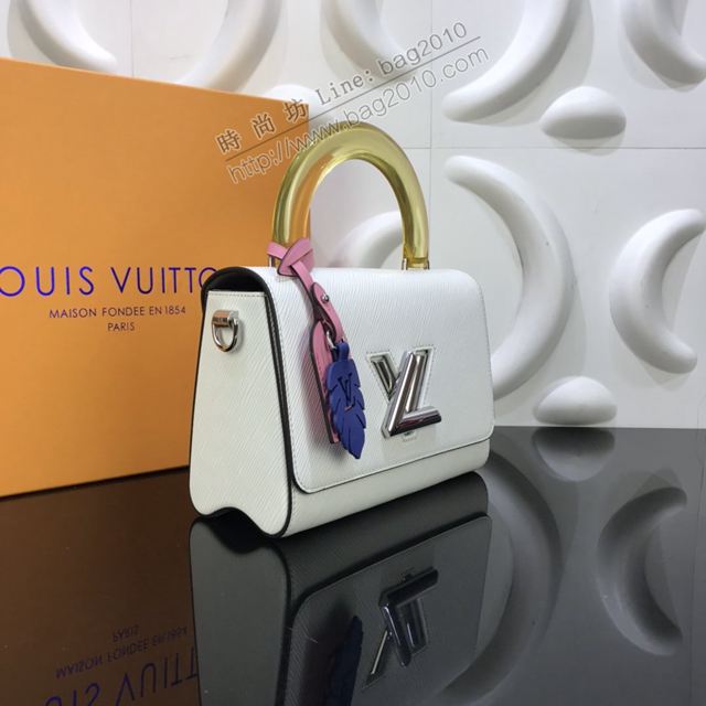 LV包 lv新款女包 M50282 黑樹葉手袋 Twist中號手袋 LV白色手提女包 LV單肩斜挎包  ydh3377